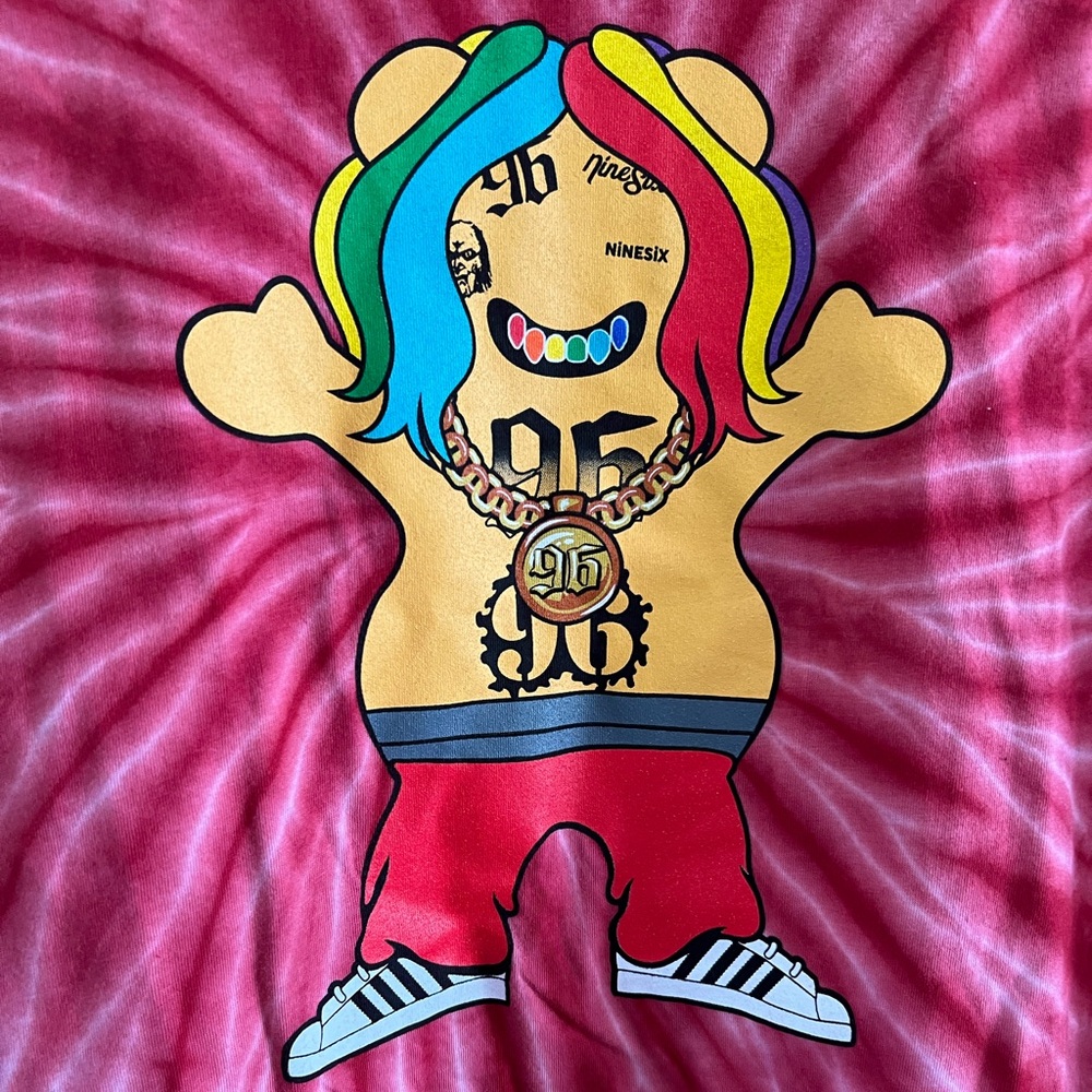 NIP NWOT Grizzly Griptape Lil Talk 96 Rapper Tie Dye Red Mens Tee Size: Large
